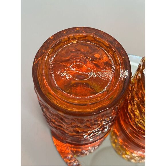 VTG Ryukyu 3 Pc Handblown Glass Ombre Low Ball Tumbler Amberina (Glows) 3 1/2" - Picture 10 of 15